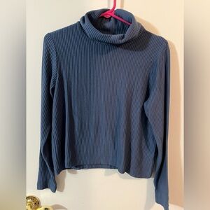 Club Monaco medium women’s blue Ribbed Cowl Neck Sweater